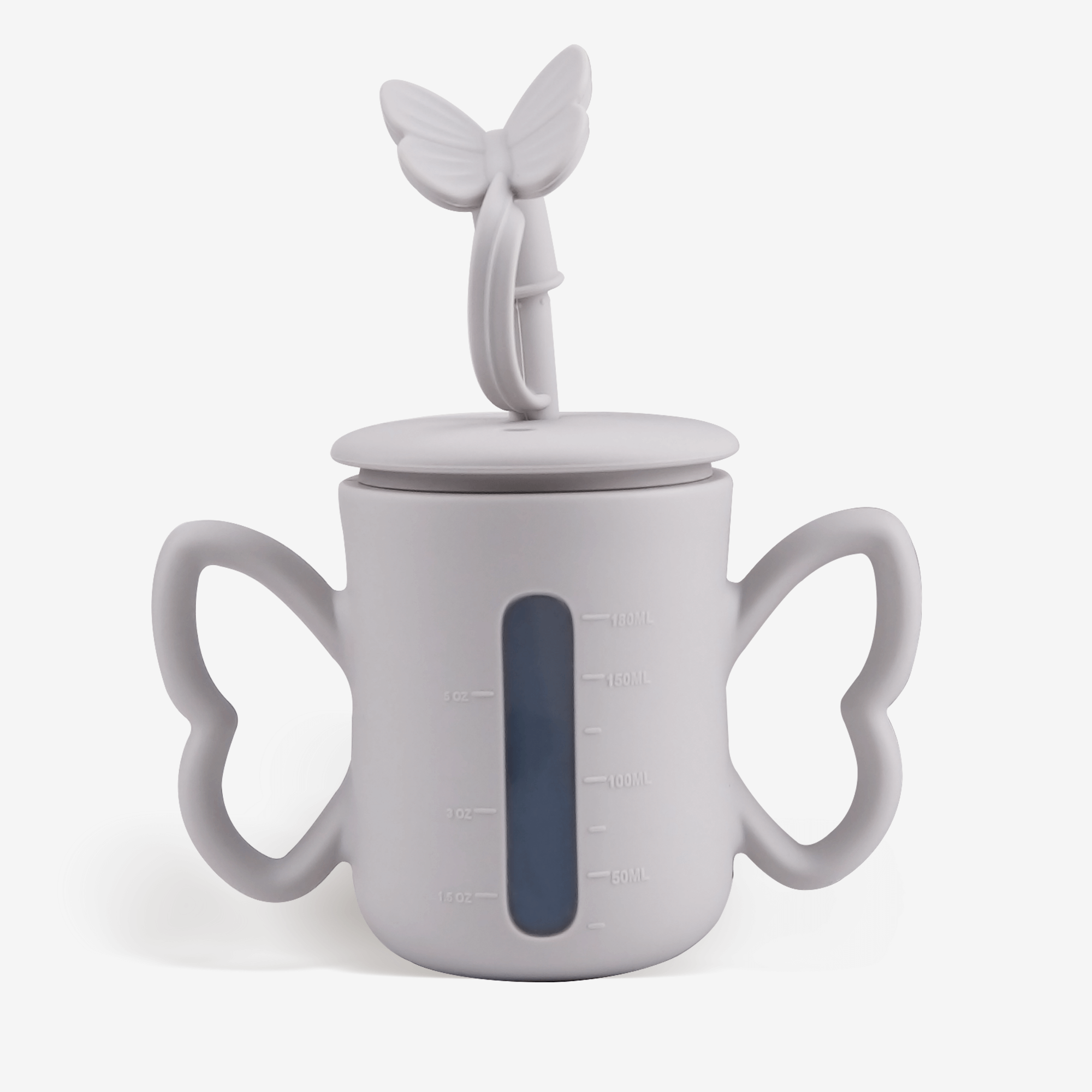 Dommy Butterfly Silicone Open Cup/Sippy Cup/Straw Cup with Lid, Baby Feeding Essential for Early Liquid &Solid Food Feeding, Transition Sippy Cup