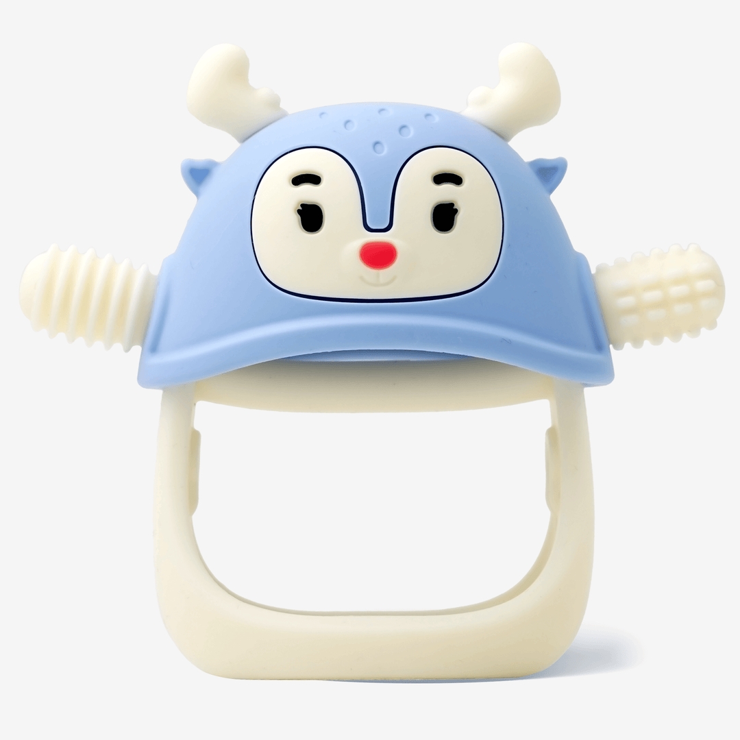 Smily Mia Reindeer Teether Mitten  | Chewable Infant Teething Toy and Baby Gum Massager for Pain Relief - Smily Mia -----