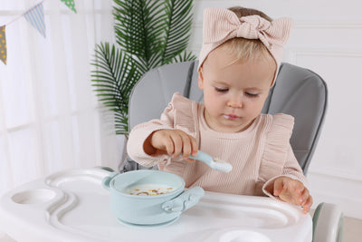 Dommy Butterfly Silicone Baby Bowls with Leakproof Premium Lid and Fork Spoon Set