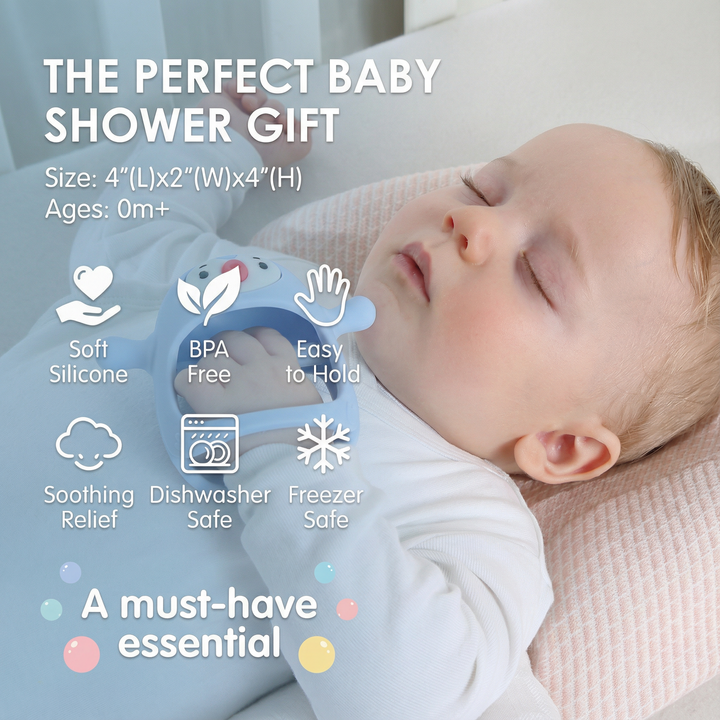Penguin Buddy Teething Mitten | BPA-Free Food-Grade Silicone Teether for Pain Relief & Oral Development