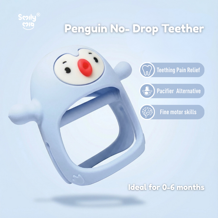 Penguin Buddy Teething Mitten | BPA-Free Food-Grade Silicone Teether for Pain Relief & Oral Development