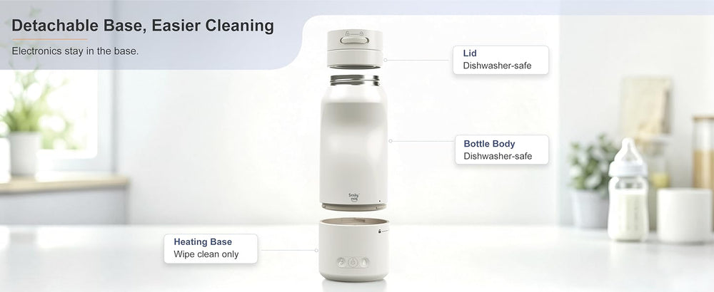 USB-C rechargeable battery on Smily Mia bottle warmer