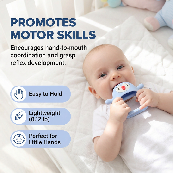 Penguin Buddy Teething Mitten | BPA-Free Food-Grade Silicone Teether for Pain Relief & Oral Development