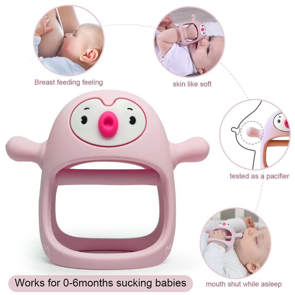 Penguin Teether Silicone Teether&Toys for Pain Relief 2Packs Smily Mia Penguin Teether Silicone Teether&Toys for Pain Relief 2Packs Smily Mia