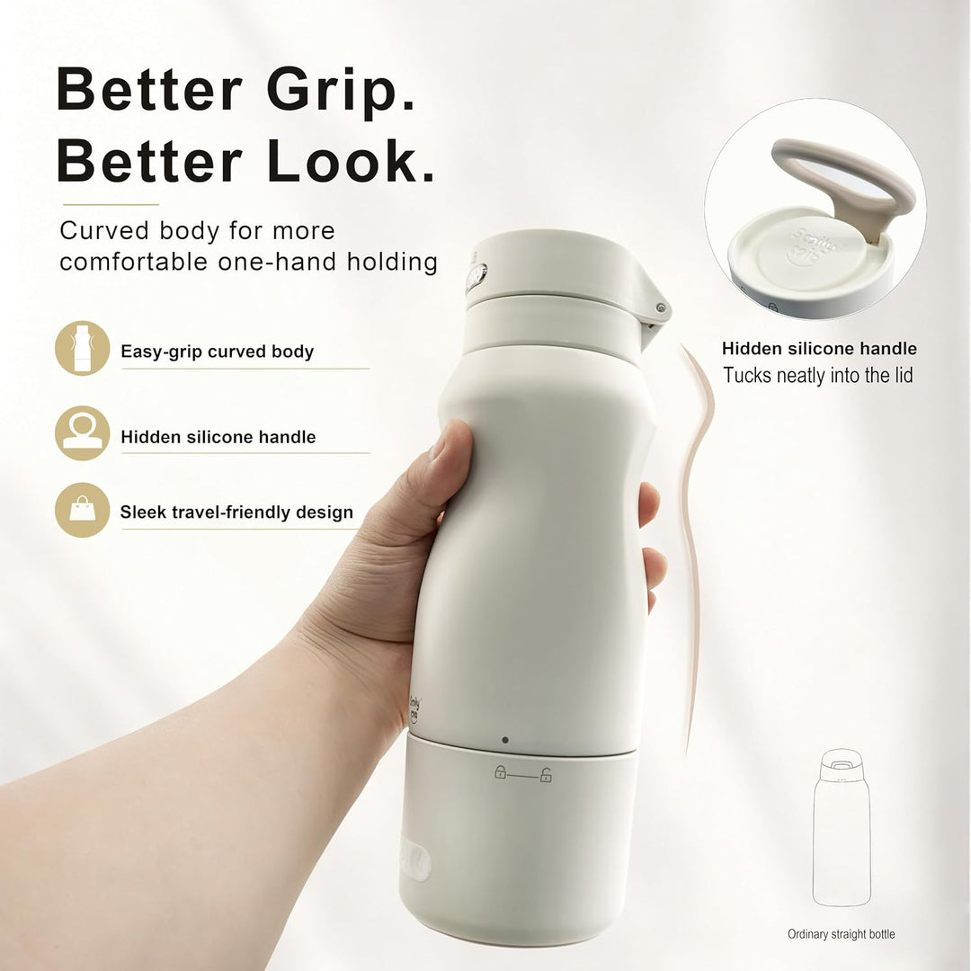 Smily Mia Portable Baby Bottle Warmer Set | Fast Warm Breastmilk Formula & Water | Wireless Rechargeable | 4 Heat Settings | Smart Sensor Technology | Built-In Sterilizer | Home & Travel