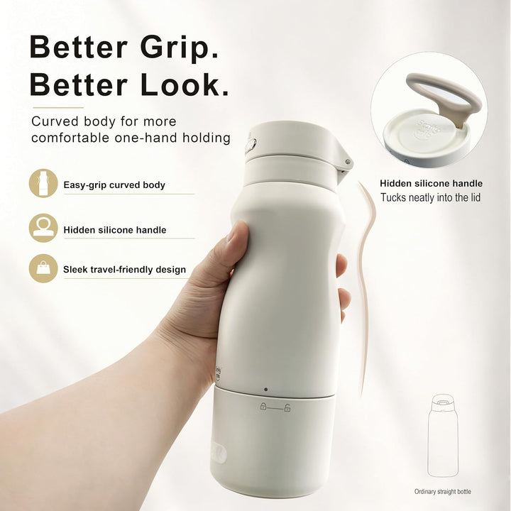 Smily Mia Portable Baby Bottle Warmer Set | Fast Warm Breastmilk Formula & Water | Wireless Rechargeable | 4 Heat Settings | Smart Sensor Technology | Built-In Sterilizer | Home & Travel