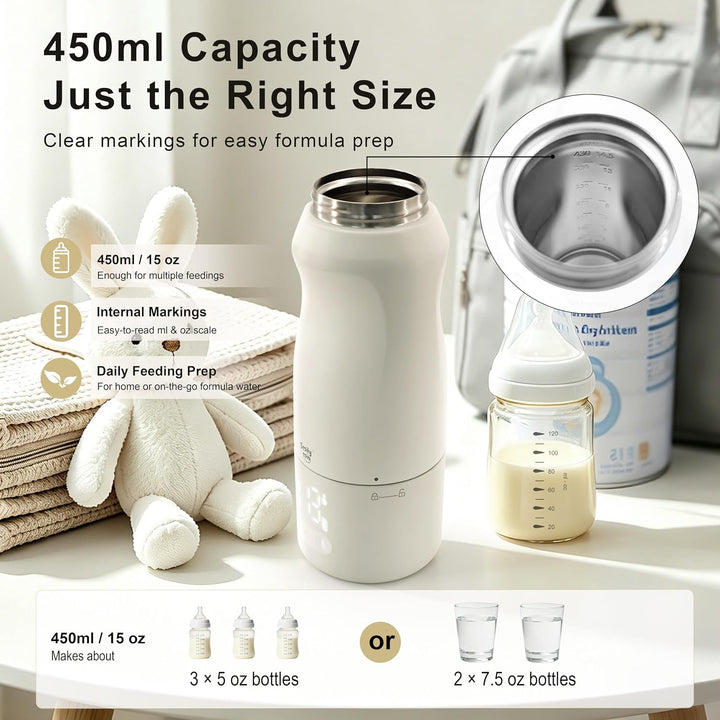 Smily Mia Portable Baby Bottle Warmer Set | Fast Warm Breastmilk Formula & Water | Wireless Rechargeable | 4 Heat Settings | Smart Sensor Technology | Built-In Sterilizer | Home & Travel