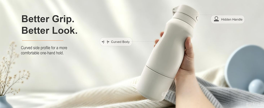 Smily Mia Portable Baby Bottle Warmer Set | Fast Warm Breastmilk Formula & Water | Wireless Rechargeable | 4 Heat Settings | Smart Sensor Technology | Built-In Sterilizer | Home & Travel