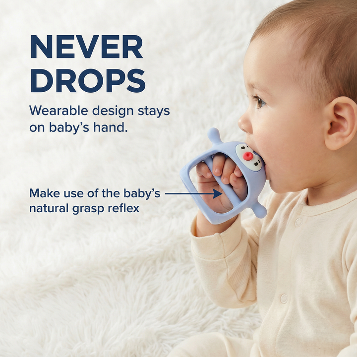 Penguin Buddy Teething Mitten | BPA-Free Food-Grade Silicone Teether for Pain Relief & Oral Development