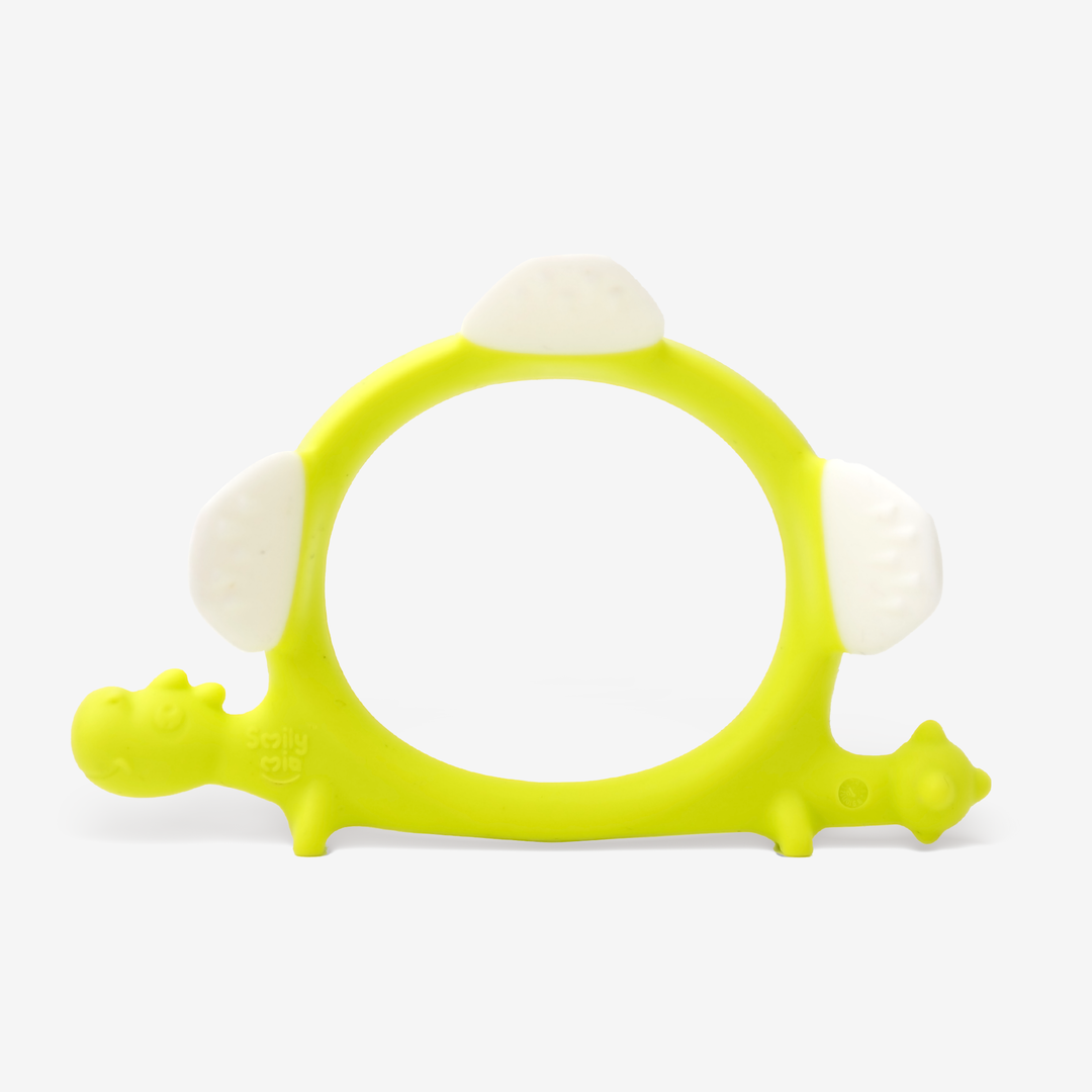 Smily Mia Norman the Dinosaur Silicone Teether | Soft and Chewy Animal-Shaped Baby Teething Ring, Easy-to-Hold for Little Hands - Smily Mia M12002-2-M12002-8-M12002-7-M12002-6