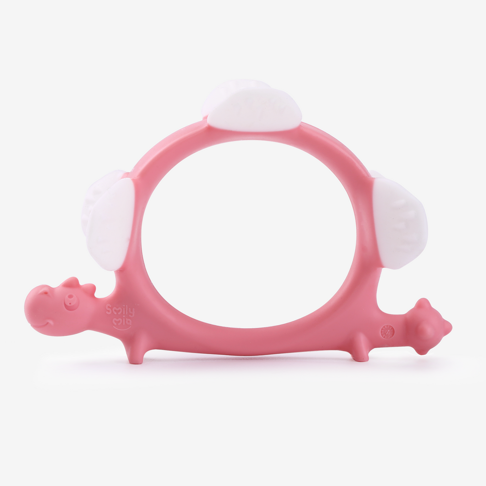 Smily Mia Norman the Dinosaur Silicone Teether | Soft and Chewy Animal-Shaped Baby Teething Ring, Easy-to-Hold for Little Hands - Smily Mia M12002-2-M12002-8-M12002-7-M12002-6