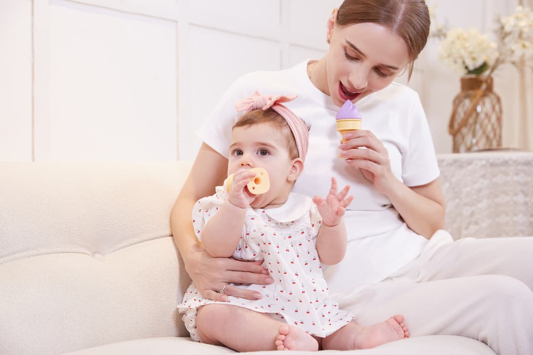 Baby Teether Toy 2 in 1 value pack: Icecream*1+Flip-Flap*1