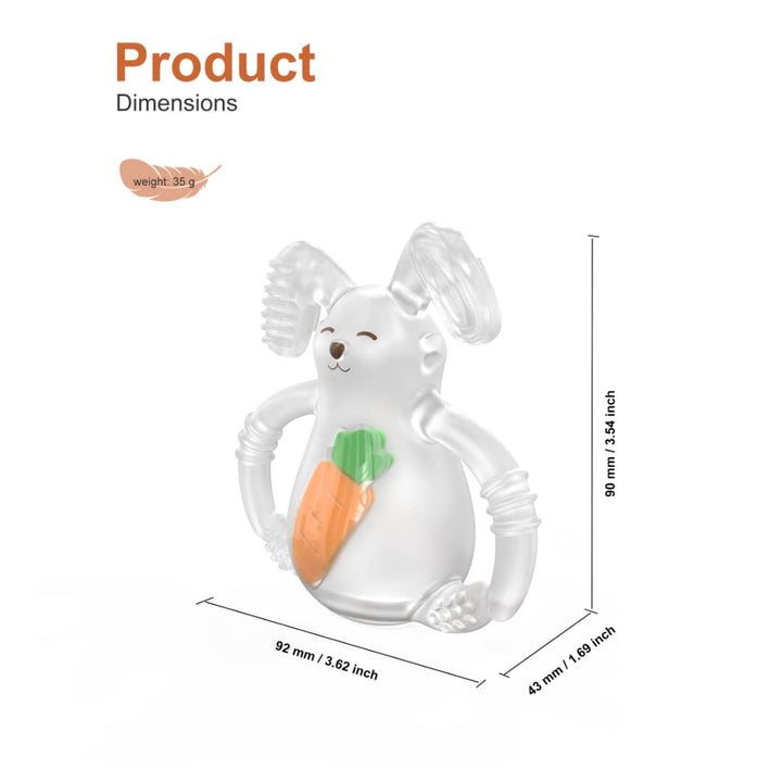 Smily Mia Baby Teething Toys |Sunny Bunny Easter Teether for3-6Months, Chew Toys |Baby Montessori Sensory Toys for 4,5,6Months, Teethers for Teething Relief, Easter Basket Stuffers & Essentials(White)