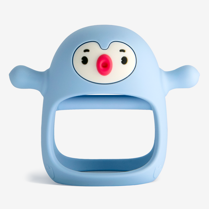 Penguin Buddy Teething Mitten | BPA-Free Food-Grade Silicone Teether for Pain Relief & Oral Development - Smily Mia M12030-1-blue-M12030-11-pink-M12030-8-purple-M12030-3-grey-M12030-12-green-M12030-13-red-M12030-15-yellow