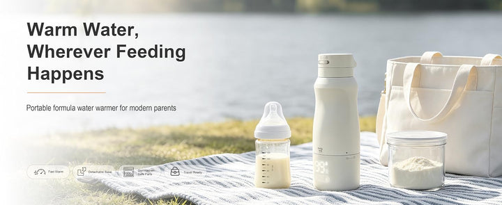 Smily Mia Portable Baby Bottle Warmer Set | Fast Warm Breastmilk Formula & Water | Wireless Rechargeable | 4 Heat Settings | Smart Sensor Technology | Built-In Sterilizer | Home & Travel